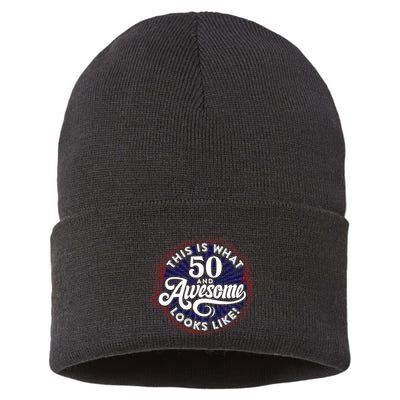 50th Birthday This Is What 50 And Awesome Looks Like 1971 Sustainable Knit Beanie