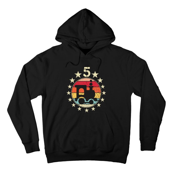 5th Birthday Train Fifth 5 Year Old Birthday Hoodie