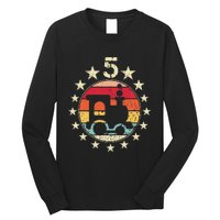 5th Birthday Train Fifth 5 Year Old Birthday Long Sleeve Shirt