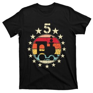 5th Birthday Train Fifth 5 Year Old Birthday T-Shirt