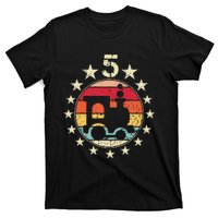 5th Birthday Train Fifth 5 Year Old Birthday T-Shirt