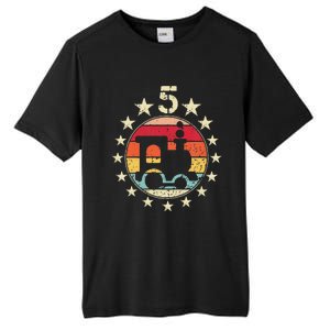 5th Birthday Train Fifth 5 Year Old Birthday Tall Fusion ChromaSoft Performance T-Shirt