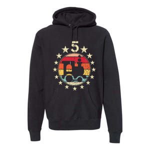 5th Birthday Train Fifth 5 Year Old Birthday Premium Hoodie