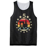 5th Birthday Train Fifth 5 Year Old Birthday Mesh Reversible Basketball Jersey Tank