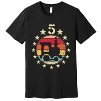 5th Birthday Train Fifth 5 Year Old Birthday Premium T-Shirt