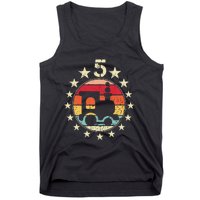 5th Birthday Train Fifth 5 Year Old Birthday Tank Top