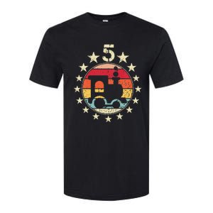 5th Birthday Train Fifth 5 Year Old Birthday Softstyle CVC T-Shirt