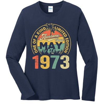 50th Birthday Vintage May 1973 Ladies Long Sleeve Shirt