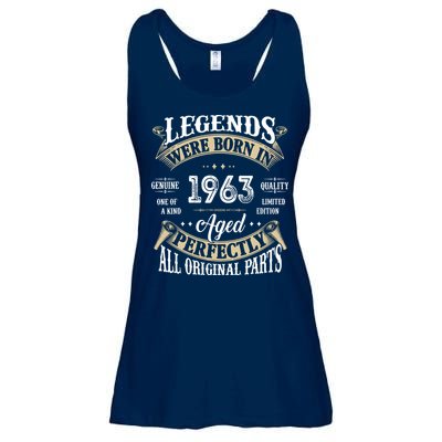 59st Birthday Vintage Legends Born In 1963 Ladies Essential Flowy Tank