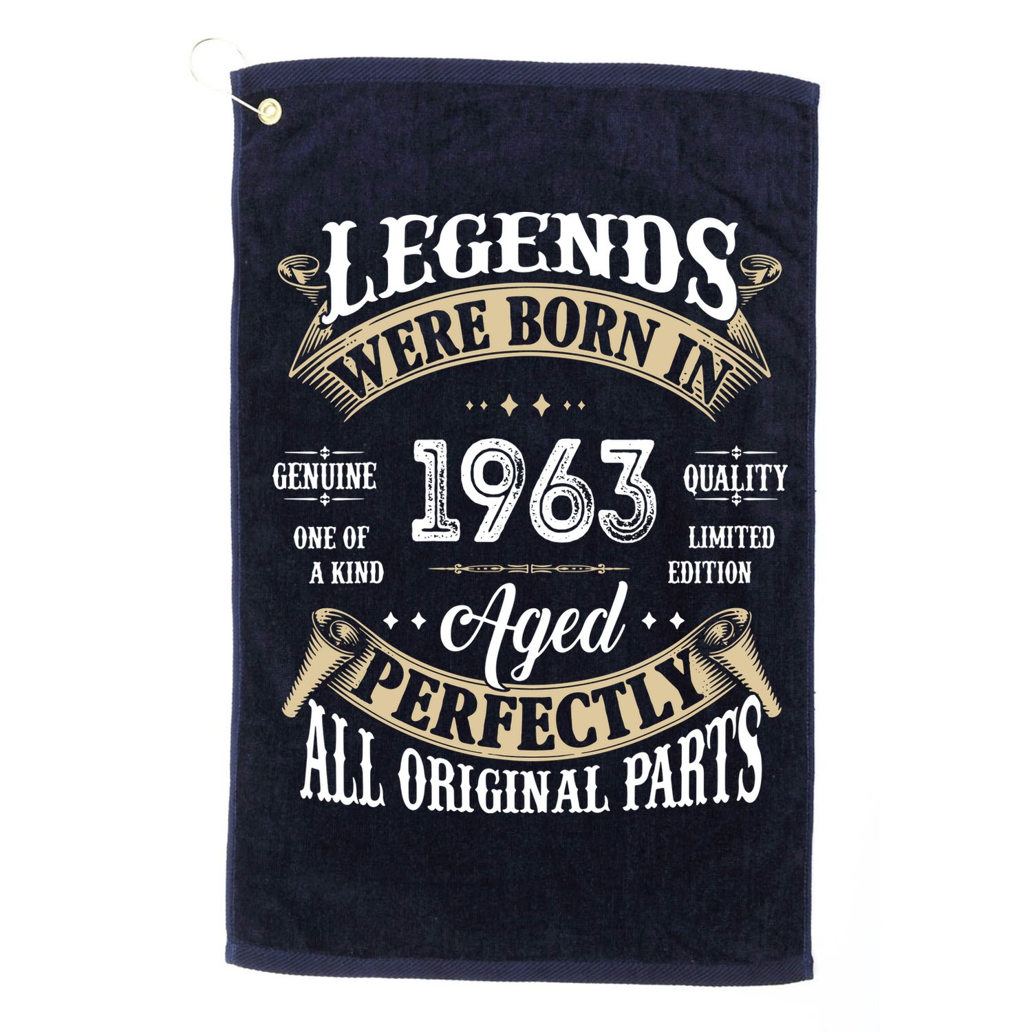 59st Birthday Vintage Legends Born In 1963 Golf Towel