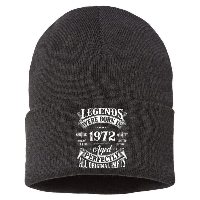 53rd Birthday Vintage Legends Born In 1972 53 Years Old Sustainable Knit Beanie