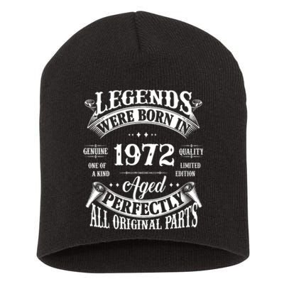 53rd Birthday Vintage Legends Born In 1972 53 Years Old Short Acrylic Beanie