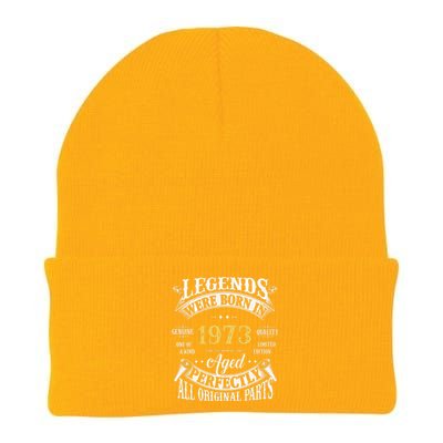 50th Birthday Vintage Legends Born In 1973 50 Years Old Cute Knit Cap Winter Beanie