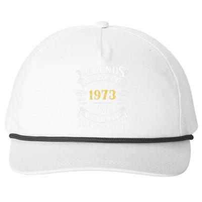 50th Birthday Vintage Legends Born In 1973 50 Years Old Cute Snapback Five-Panel Rope Hat