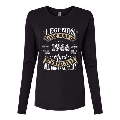 56th Birthday Vintage Legends Born In 1966 Womens Cotton Relaxed Long Sleeve T-Shirt