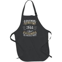 56th Birthday Vintage Legends Born In 1966 Full-Length Apron With Pockets