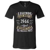 56th Birthday Vintage Legends Born In 1966 V-Neck T-Shirt