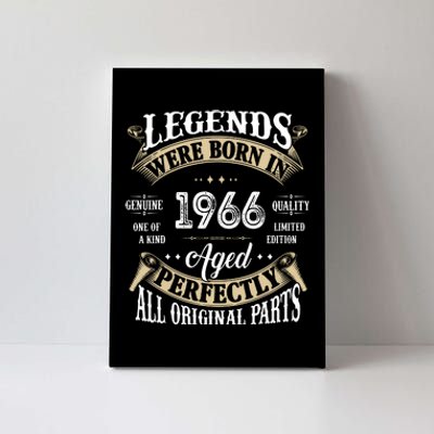 56th Birthday Vintage Legends Born In 1966 Canvas