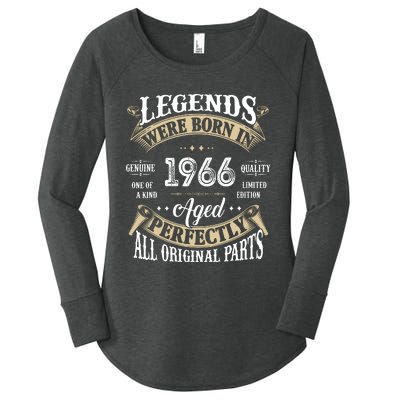 56th Birthday Vintage Legends Born In 1966 Women's Perfect Tri Tunic Long Sleeve Shirt