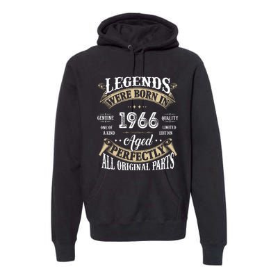 56th Birthday Vintage Legends Born In 1966 Premium Hoodie