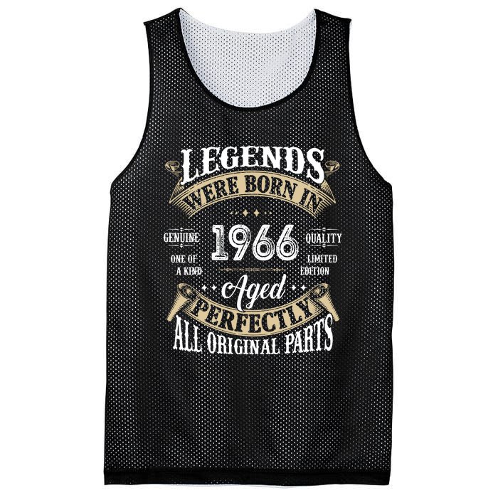 56th Birthday Vintage Legends Born In 1966 Mesh Reversible Basketball Jersey Tank