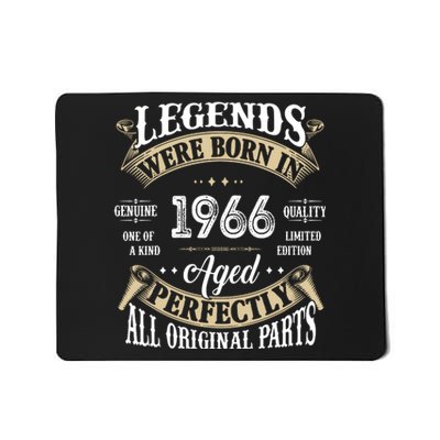 56th Birthday Vintage Legends Born In 1966 Mousepad