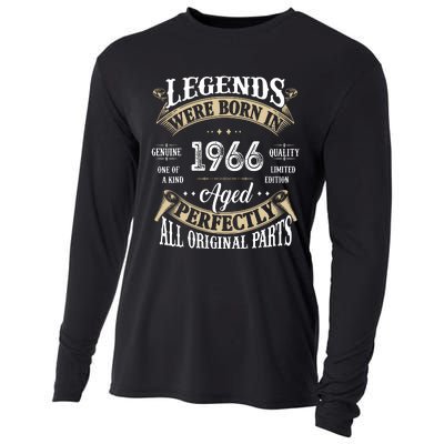 56th Birthday Vintage Legends Born In 1966 Cooling Performance Long Sleeve Crew