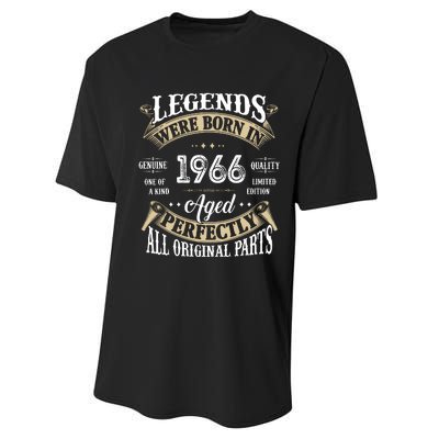 56th Birthday Vintage Legends Born In 1966 Performance Sprint T-Shirt