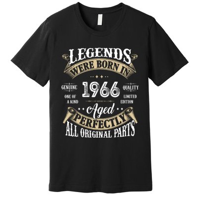 56th Birthday Vintage Legends Born In 1966 Premium T-Shirt