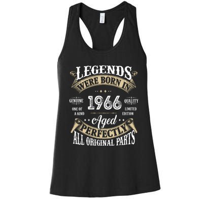 56th Birthday Vintage Legends Born In 1966 Women's Racerback Tank