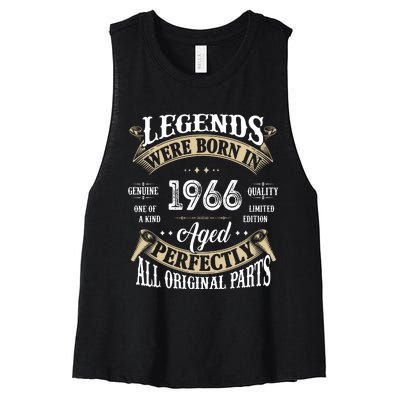 56th Birthday Vintage Legends Born In 1966 Women's Racerback Cropped Tank