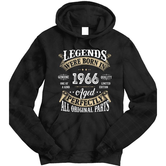 56th Birthday Vintage Legends Born In 1966 Tie Dye Hoodie