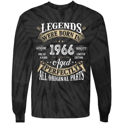 56th Birthday Vintage Legends Born In 1966 Tie-Dye Long Sleeve Shirt