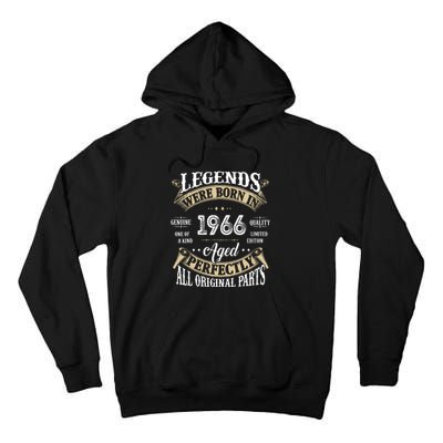 56th Birthday Vintage Legends Born In 1966 Tall Hoodie