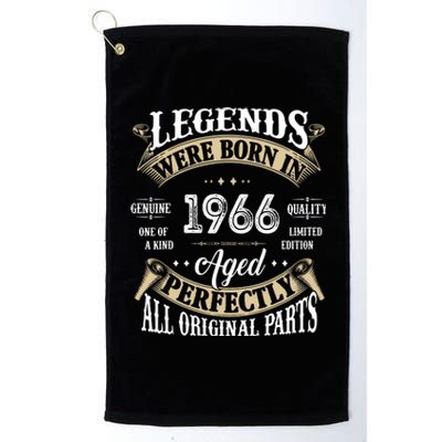 56th Birthday Vintage Legends Born In 1966 Platinum Collection Golf Towel