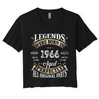 56th Birthday Vintage Legends Born In 1966 Women's Crop Top Tee