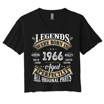 56th Birthday Vintage Legends Born In 1966 Women's Crop Top Tee