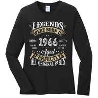 56th Birthday Vintage Legends Born In 1966 Ladies Long Sleeve Shirt