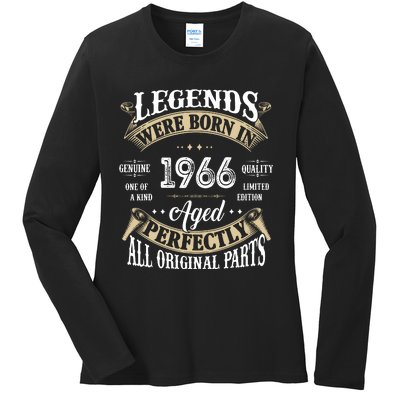 56th Birthday Vintage Legends Born In 1966 Ladies Long Sleeve Shirt