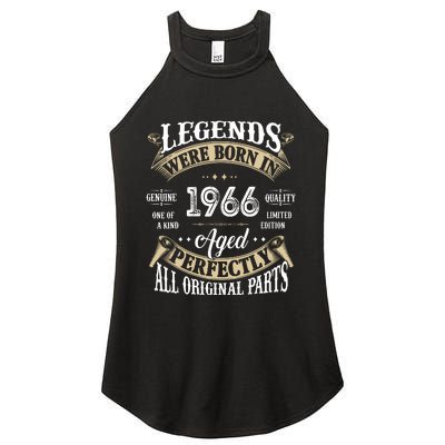 56th Birthday Vintage Legends Born In 1966 Women's Perfect Tri Rocker Tank