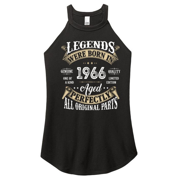 56th Birthday Vintage Legends Born In 1966 Women's Perfect Tri Rocker Tank