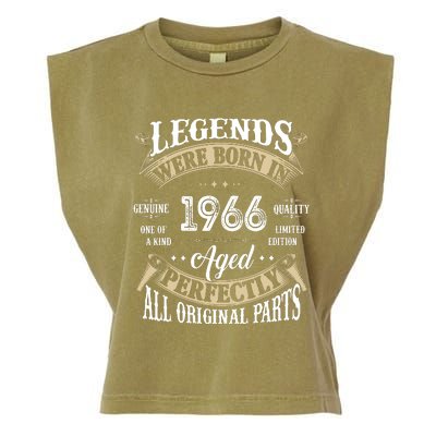 56th Birthday Vintage Legends Born In 1966 Garment-Dyed Women's Muscle Tee