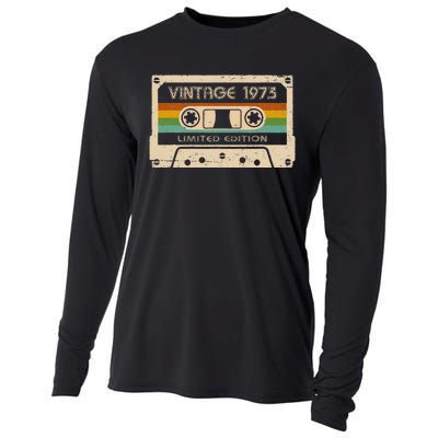 50th Birthday Vintage Legends Born In 1973 50 Years Old Cooling Performance Long Sleeve Crew