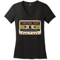 50th Birthday Vintage Legends Born In 1973 50 Years Old Women's V-Neck T-Shirt