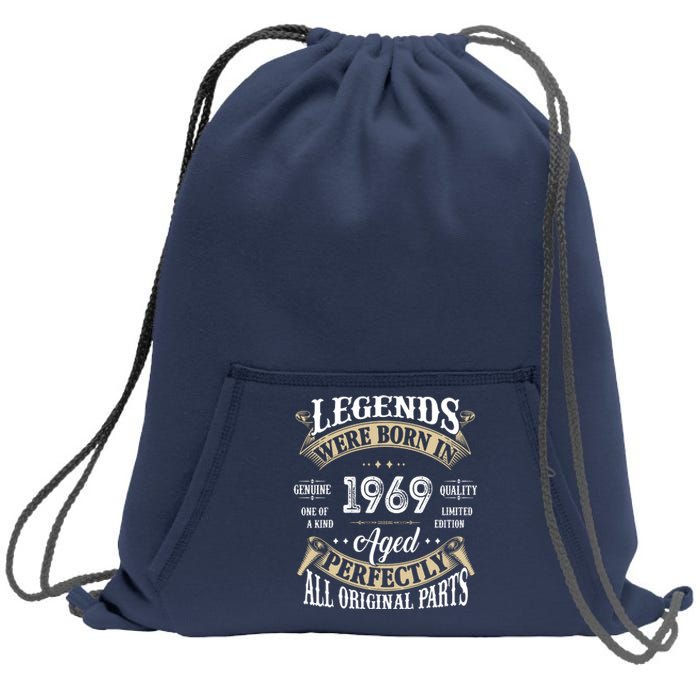 53th Birthday Vintage Legends Born In 1969 Sweatshirt Cinch Pack Bag