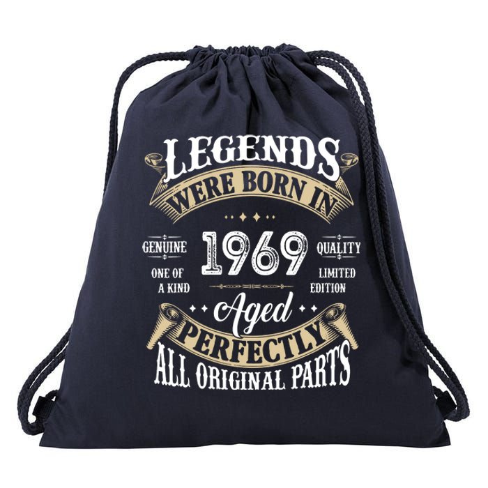 53th Birthday Vintage Legends Born In 1969 Drawstring Bag