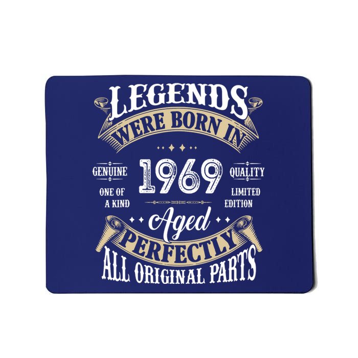 53th Birthday Vintage Legends Born In 1969 Mousepad