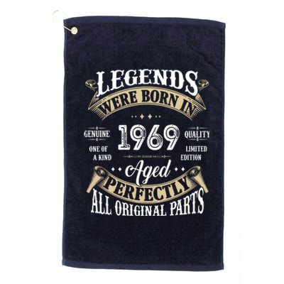 53th Birthday Vintage Legends Born In 1969 Platinum Collection Golf Towel