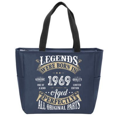 53th Birthday Vintage Legends Born In 1969 Zip Tote Bag