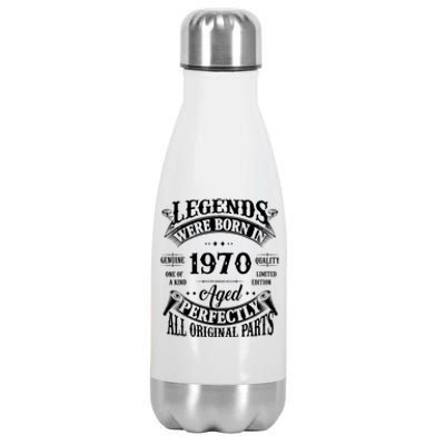 54th Birthday Vintage Legends Born In 1970 54 Years Old Stainless Steel Insulated Water Bottle